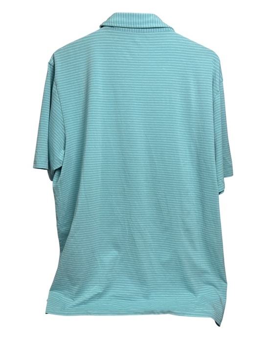 Peter Millar Men's XL Mint Green & White Striped Polo Shirt with Chest Pocket - Picture 3 of 8